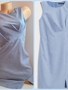 Banana Republic Light Blue Sleeveless Sheath Dress Size 2P